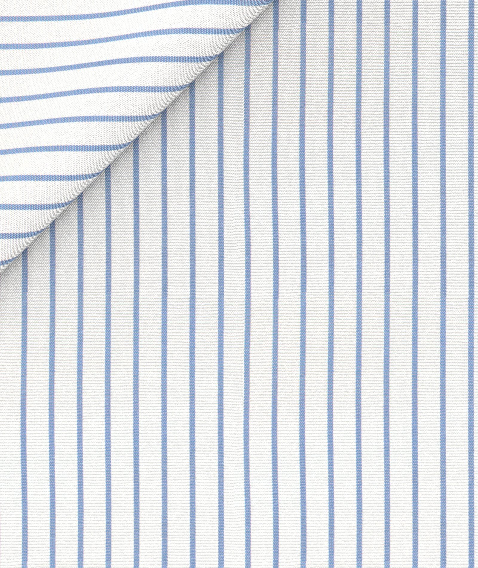 blanco con rayas azules en popelín de algodón