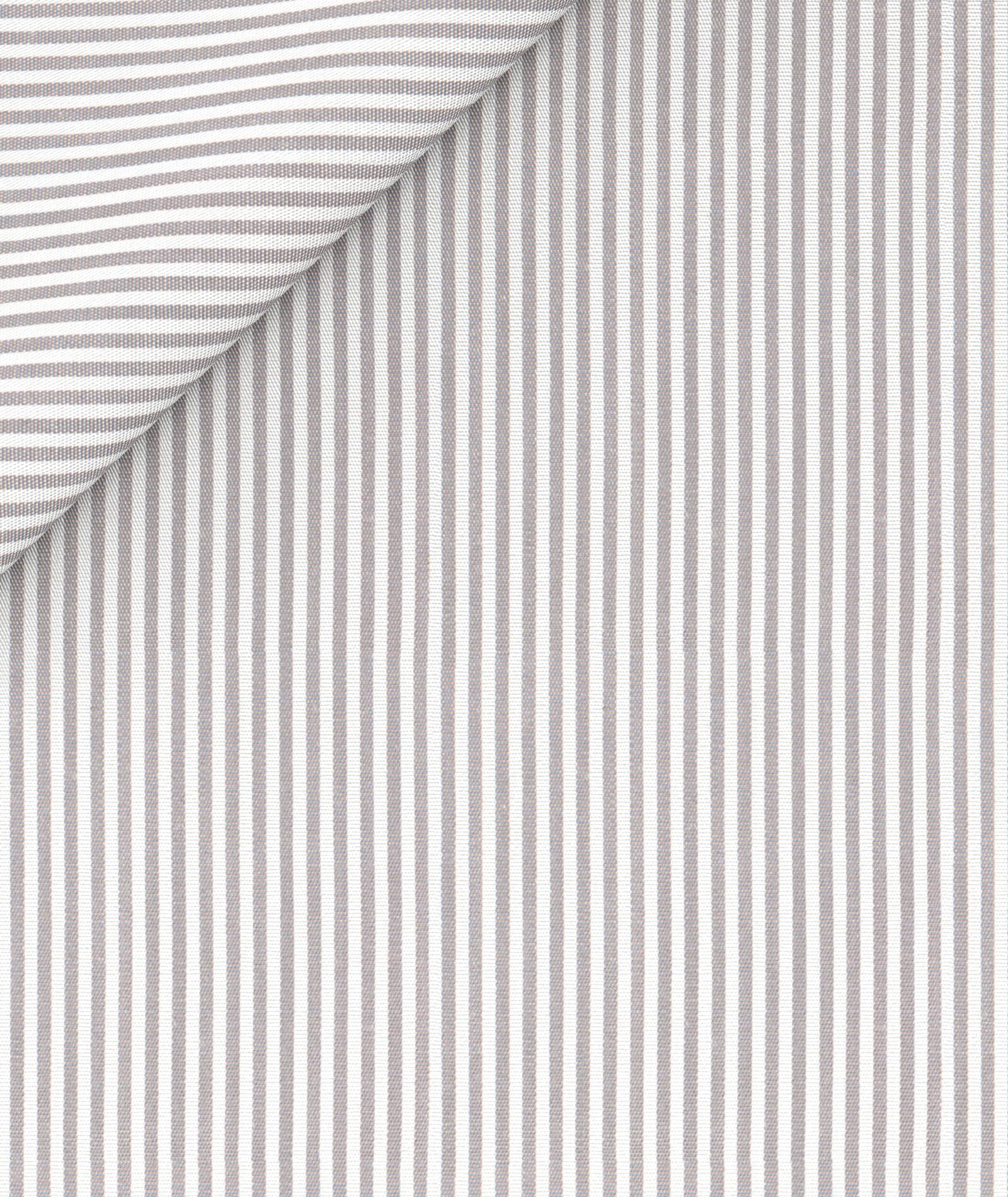 bianca e grigia a righe sottili in popeline di cotone