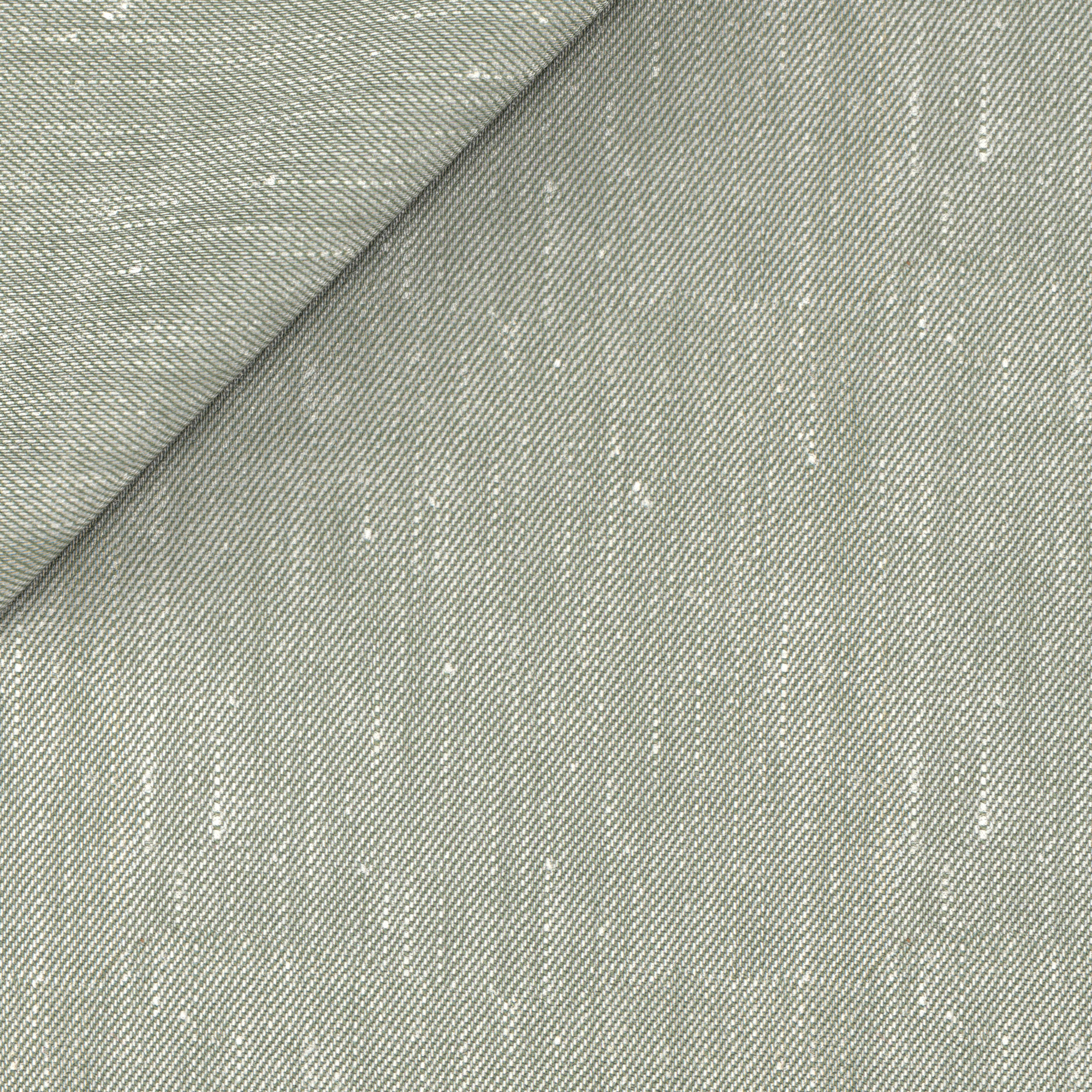 green linen-wool twill with denim effect