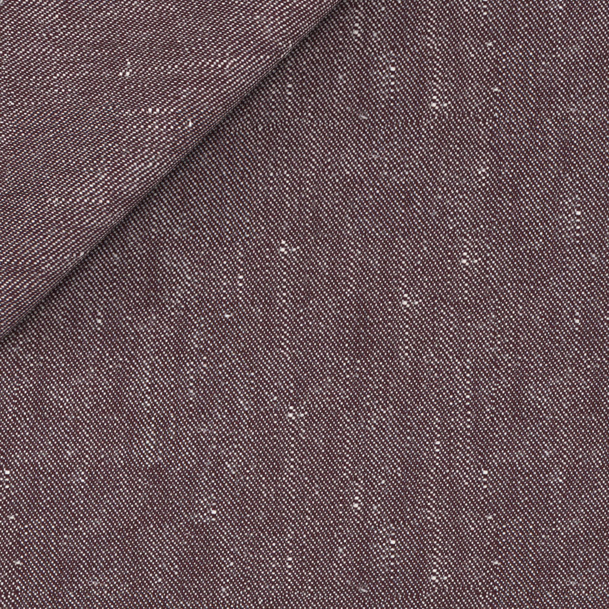 burgundy linen-wool twill with denim effect