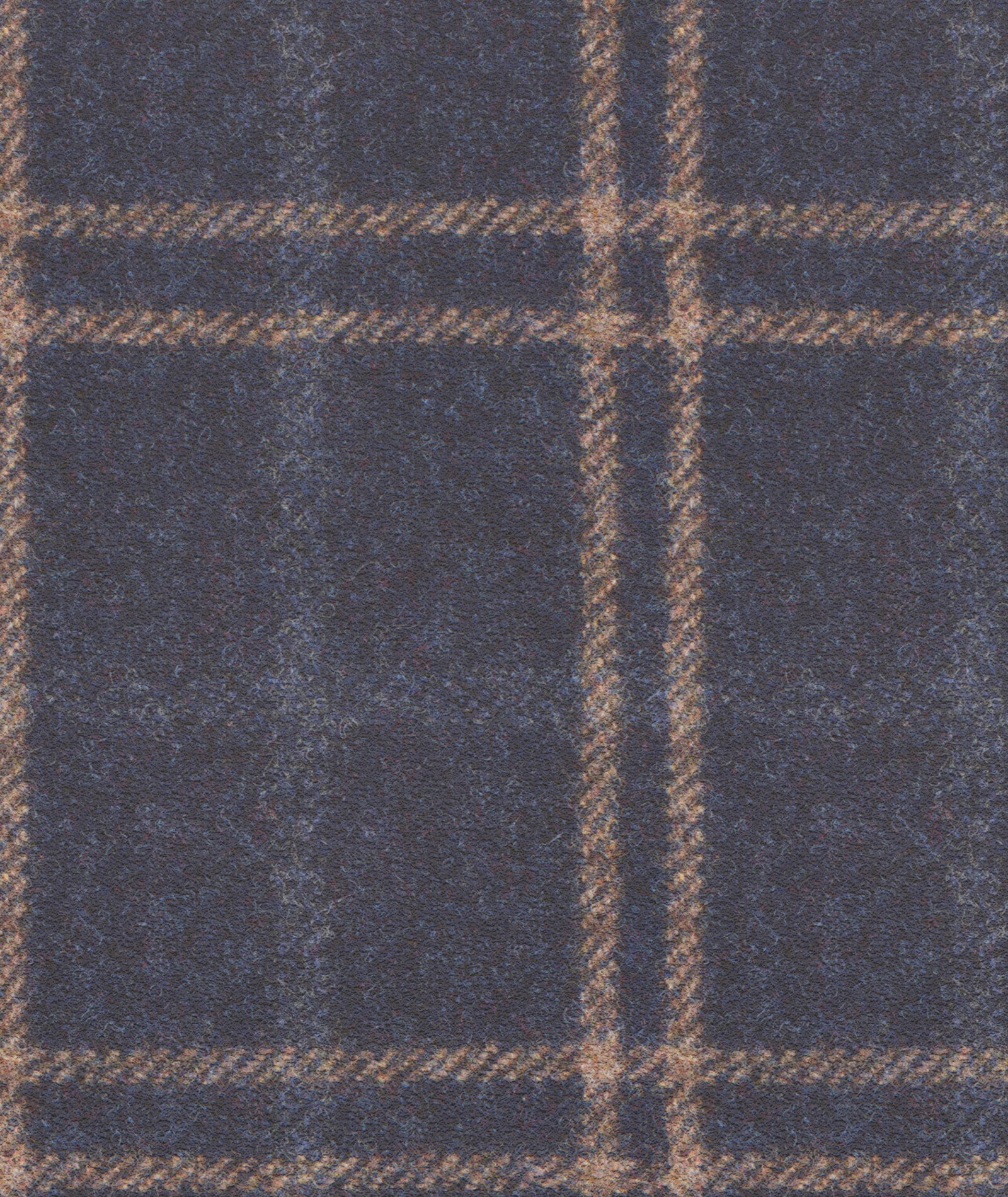 Flanella di lana finestrato blu e beige